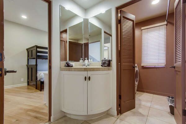 2nd floor bathroom & Laundry room- direct access to hallway and bunk room