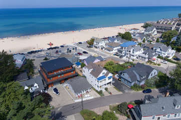 North Beach Aerial with concession stand to the north of The Hideout