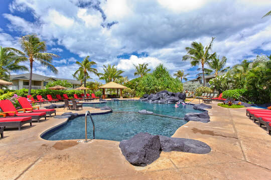 Community Pool at Ko Olina with Loungers