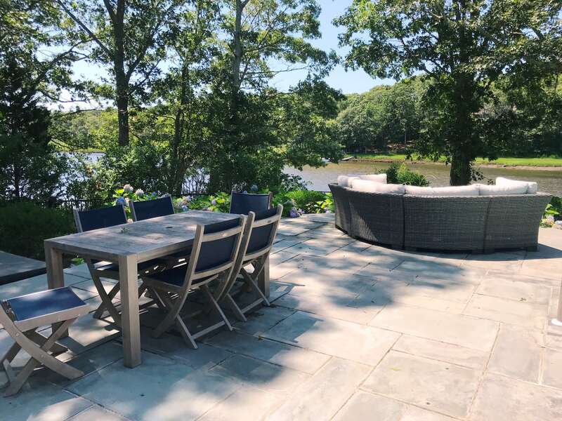 Outdoor dining on the patio-161 Bay Lane Centerville Cape Cod - New England Vacation Rentals