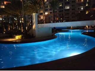 beautiful pool at night