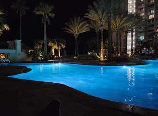 beautiful pool at night