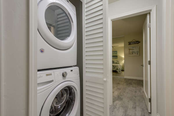 Laundry Closet with Washer and Dryer Unit.