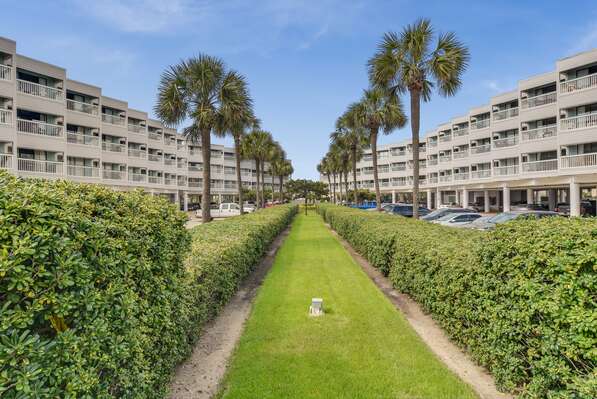 The beautiful award winning Casa Del Mar complex! Conveniently located right in the middle of the action within walking distance to so much and easy beach access right in front!