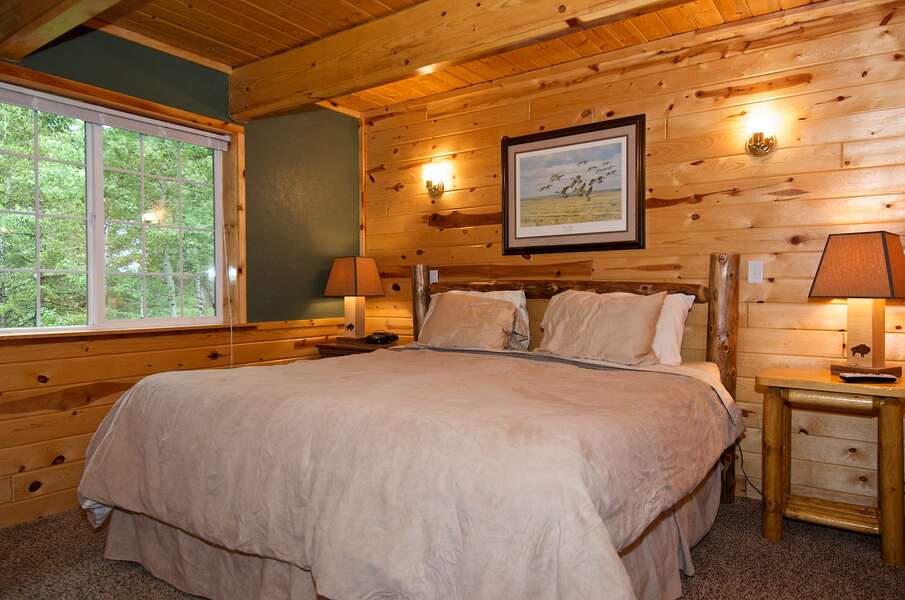 Trappers Chalet ~ bedroom #1 on main level w/ king memory foam mattress