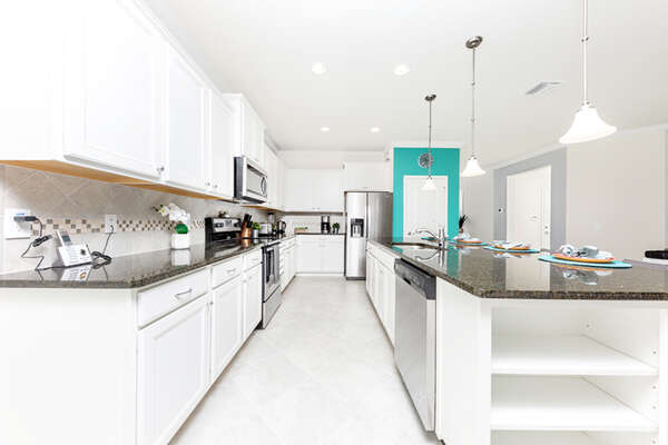 This fully equipped kitchen is a great place to fix a snack or more