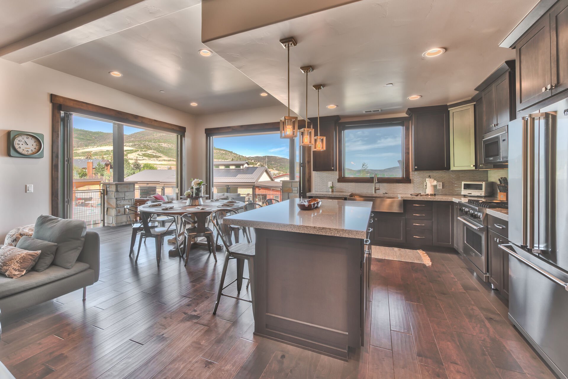 Gourmet Kitchen, Dining Area With Ski Resort and Golf Course Views