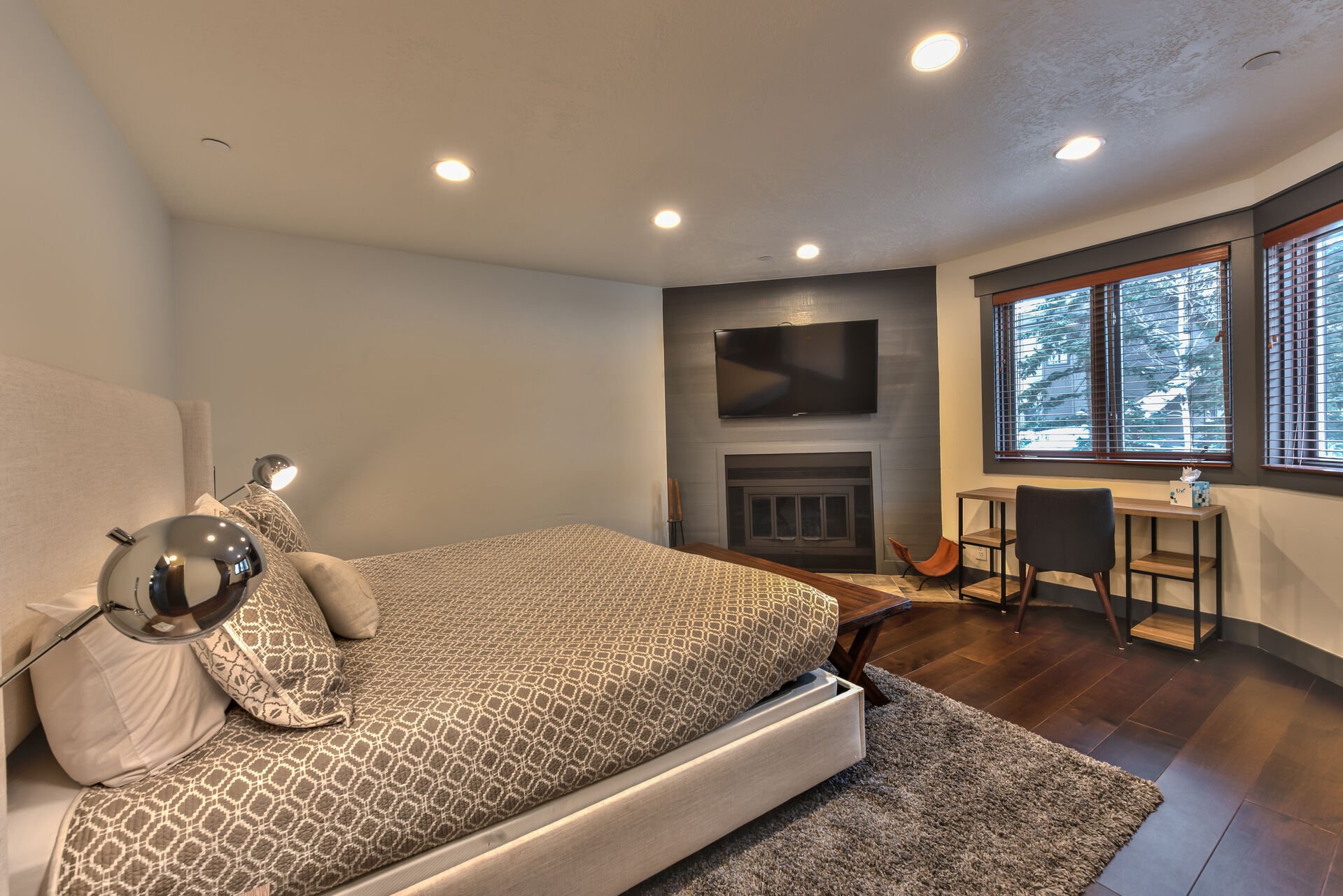Main Level Grand Master Bedroom with King Bed and Hardwood Floors, 55