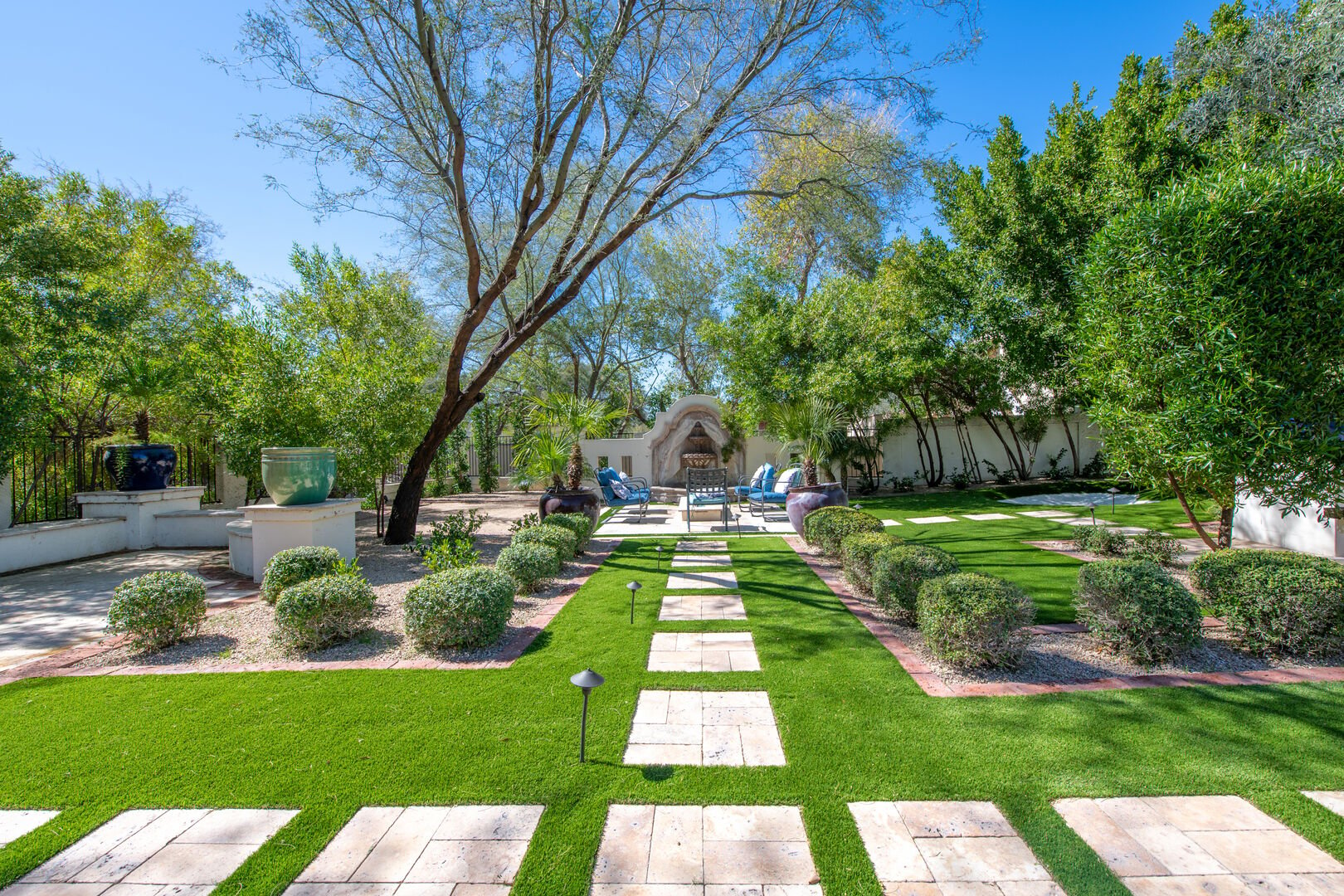 An alternative perspective of the backyard, unveiling a distinct and captivating angle that highlights its unique charm and features.