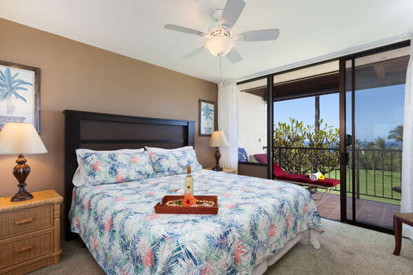 Primary Bedroom with Cal King bed inside Country Club Villas 219