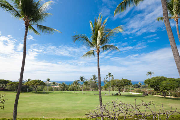 Views of the golf course and ocean from Country Club Villas 219