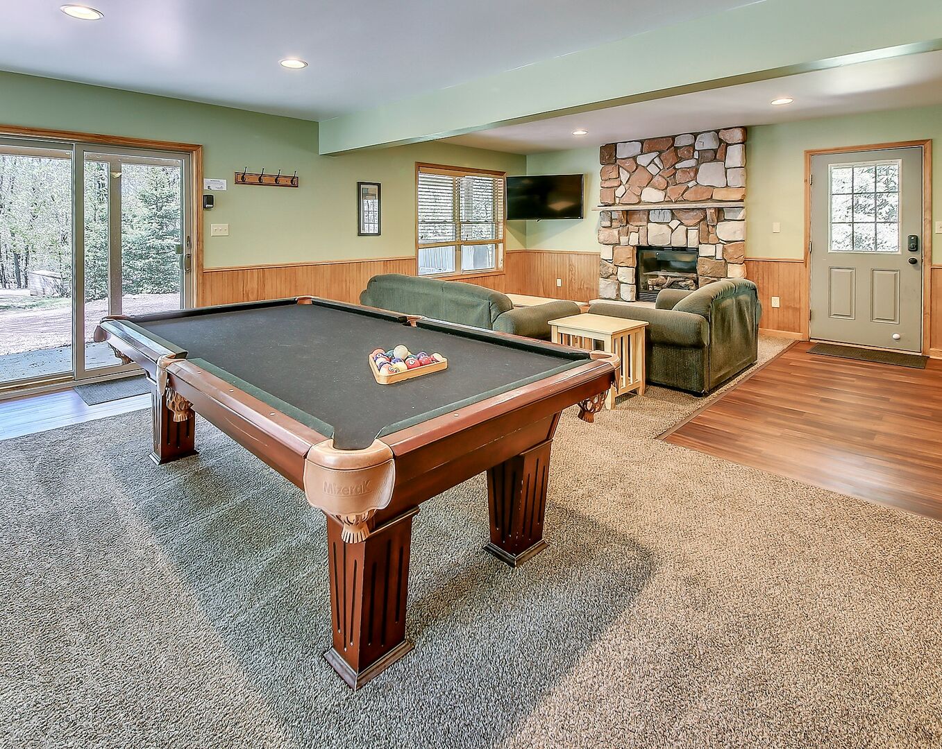 Game Room inside the Coyote Poconos Lodge Rental
