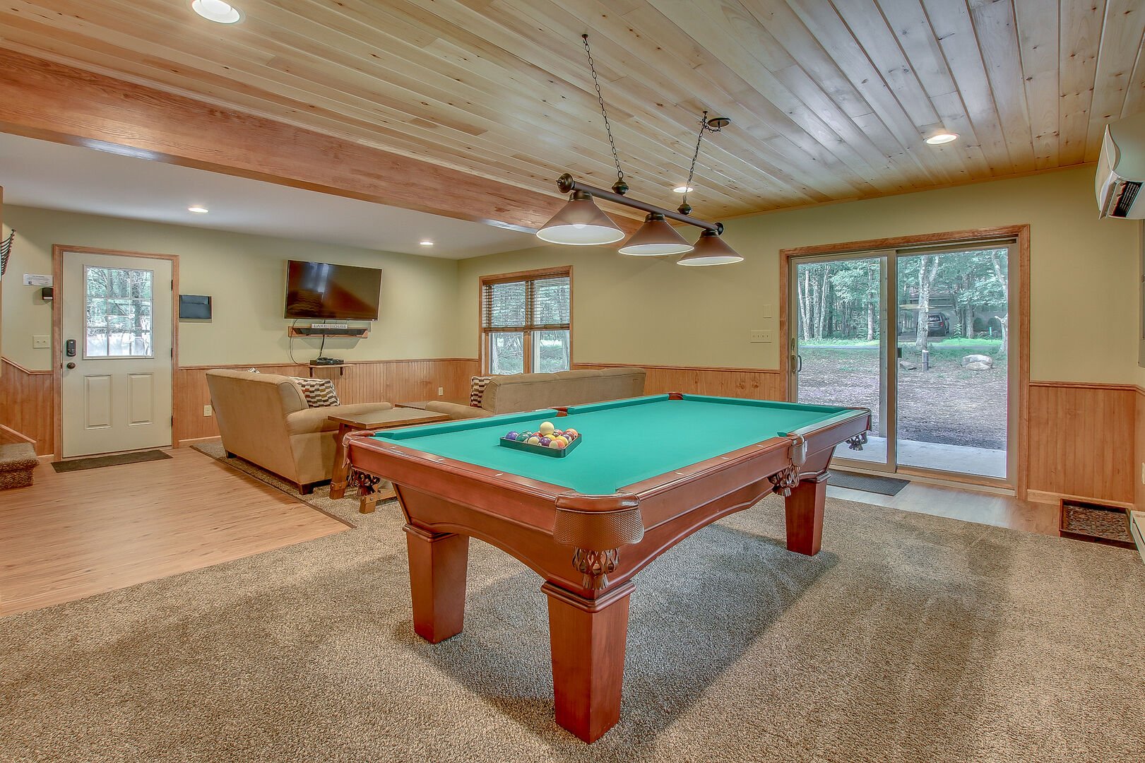 Game Room with Pool Table in our Pocono Mountain Vacation Home