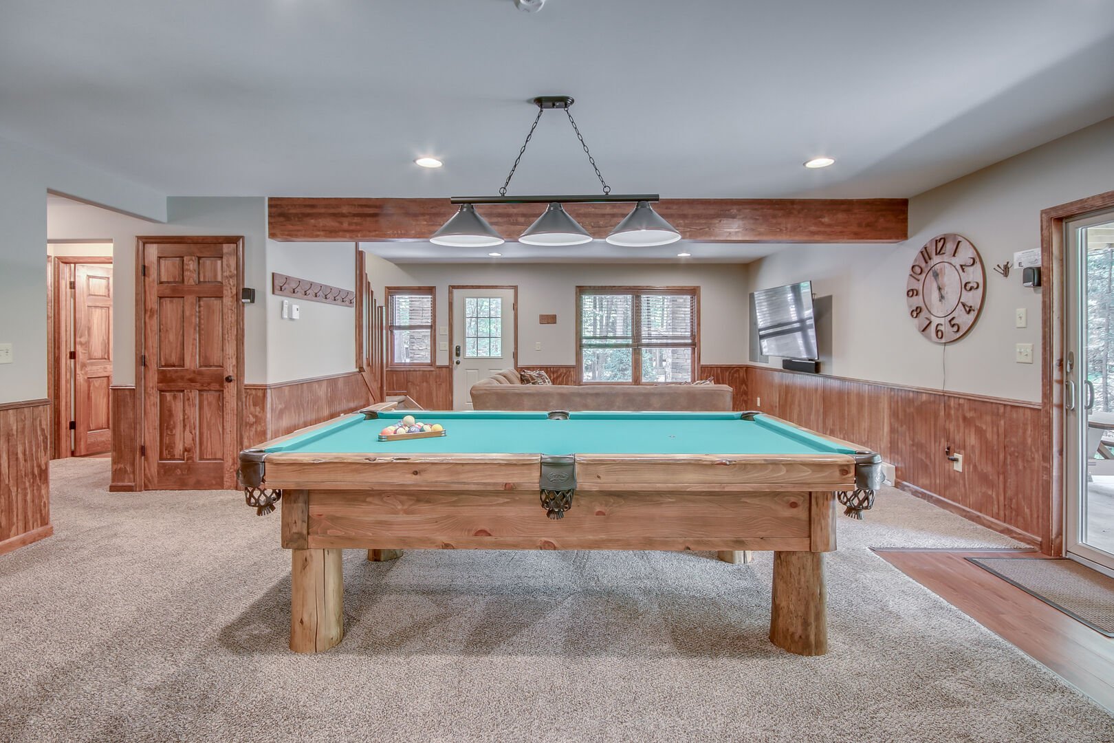 Game Room with Pool Table in our Poconos Vacation Home Rental