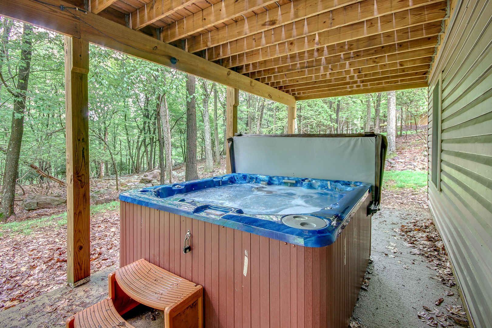 Outdoor Hot Tub under the Deck