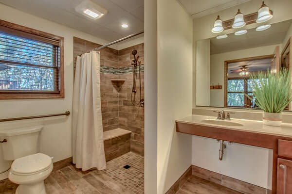 Bathroom with Toilet, Walk-In Shower and Sink