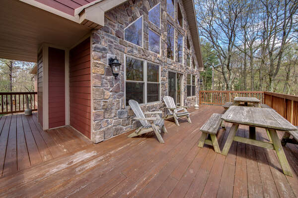 Large Wooden Deck Attached to this Mountain Retreat.