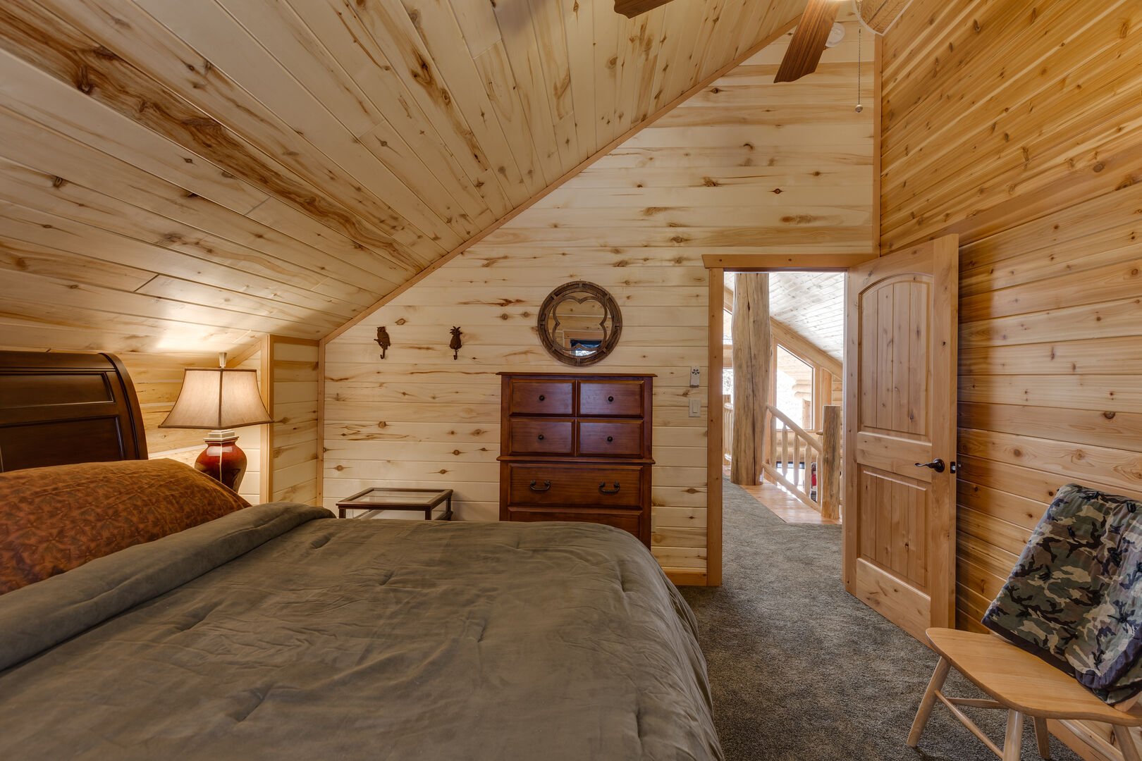 Lumberjack Lodge ~ bedroom #3 on upper level w/ queen bed