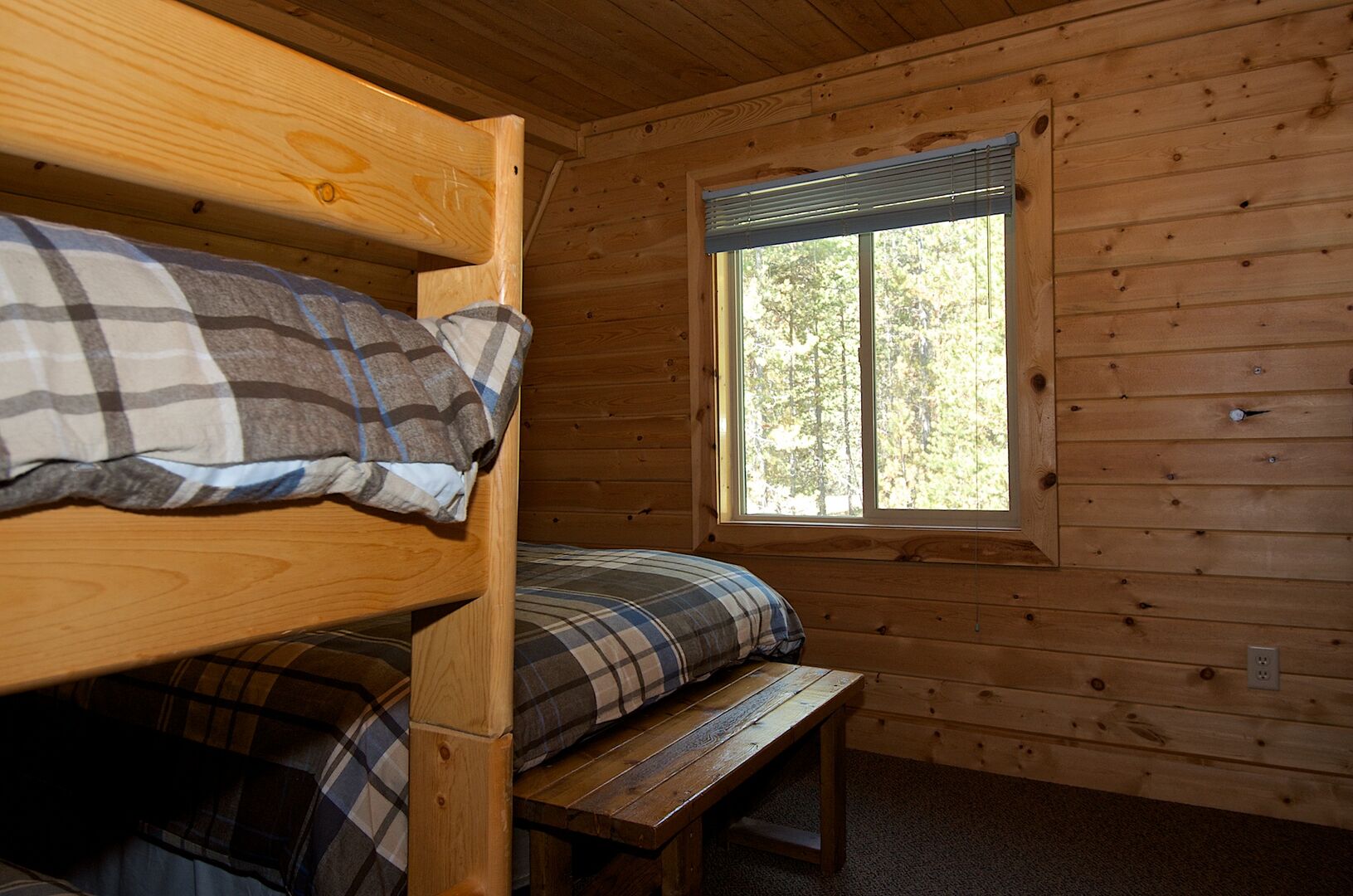 Grey Wolf Retreat ~ bedroom #4 on upper level w/ queen bed and twin over twin bunk bed