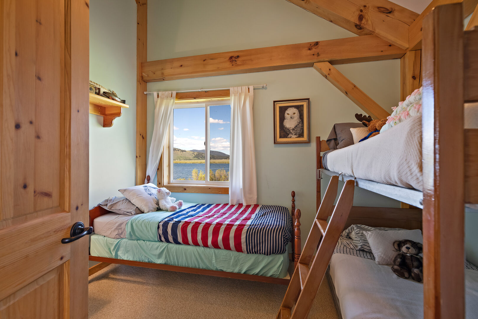 Henrys Lake Goose Bay ~ bedroom #2 on upper level w/ twin over twin bunk bed and additional twin bed