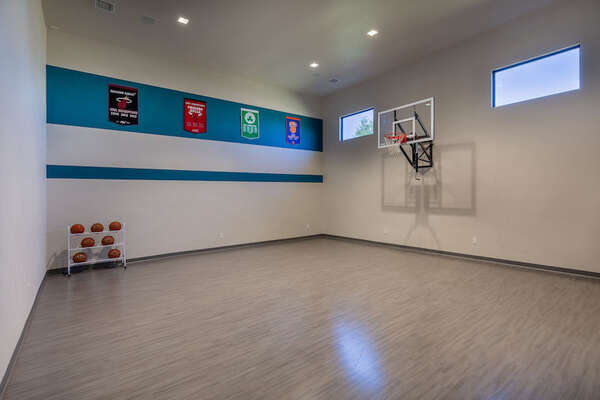 Shoot some hoops in this indoor basketball court