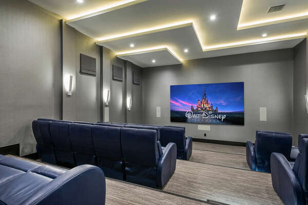 Cap the evening with a film in the private theater with surround sound and a fully stocked snack bar