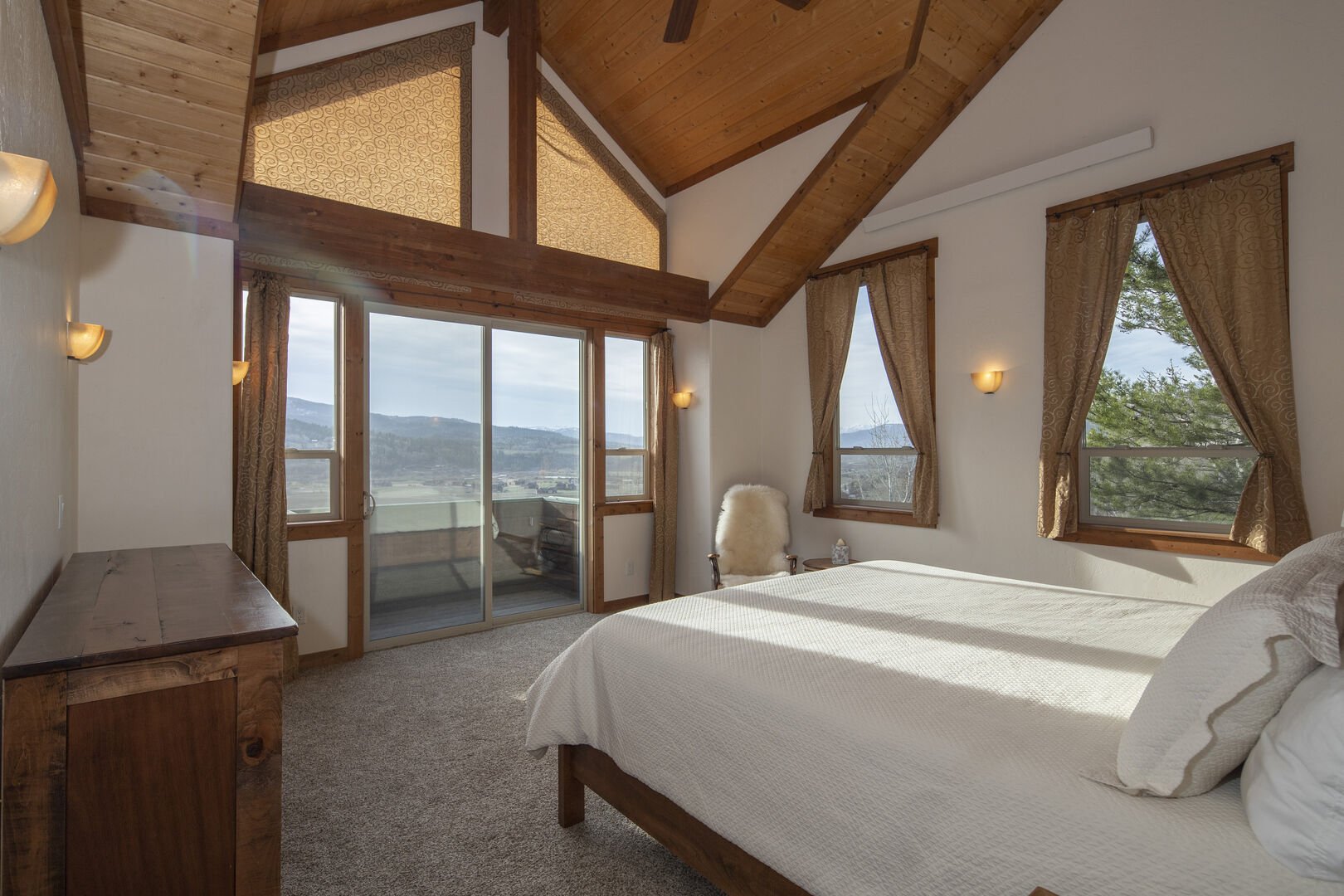 Alpine Recharge ~ master bedroom on upper level w/ king bed and private ensuite bathroom