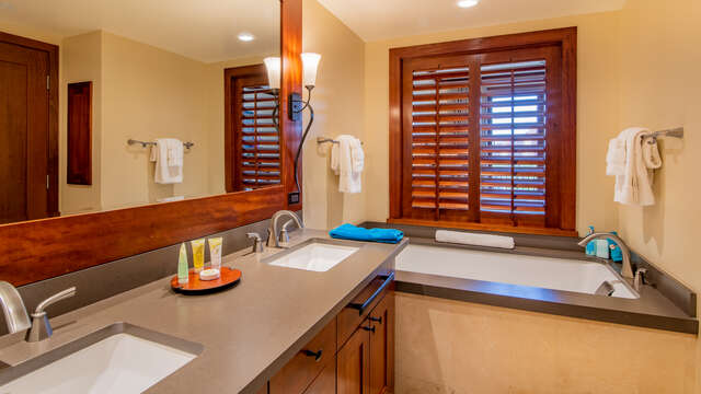 The Master Bath has both a Deep Soaking Tub and a Large Walk-in Shower