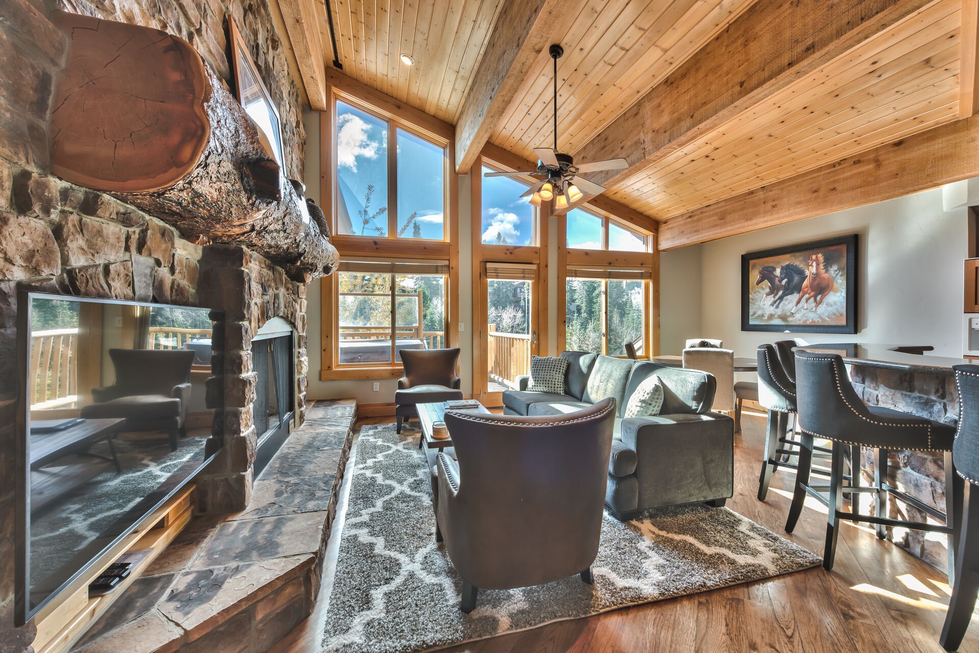 408 A- Comfortable Mountain Contemporary Living Room with Plenty of Natural Light