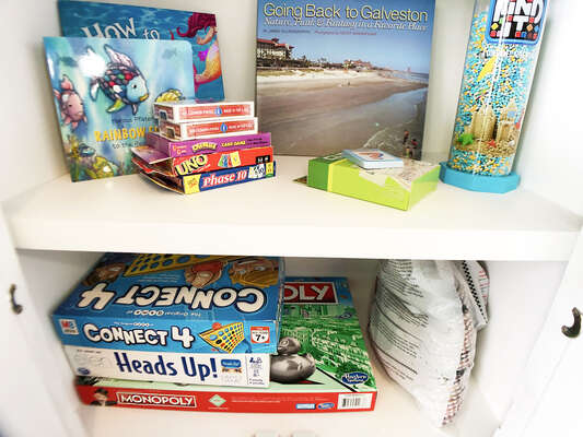 Games!  We love games and and we know you do too!  Family game night or rainy days, we have you covered!