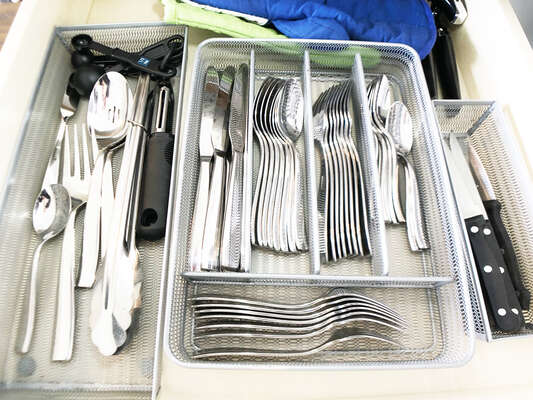 All of the silverware and utensils you can imagine needing during your stay PLUS more!