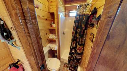 2nd bathroom with shower.  Towels provided