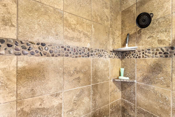 Walk in shower in the second bathroom