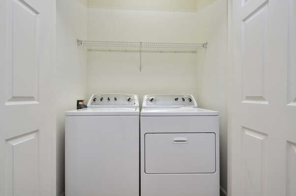 This condo has its own upgraded washer and dryer