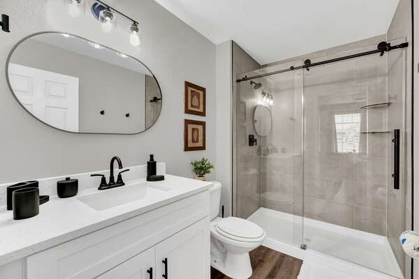 Gorgeous ensuite master bathroom with walk in shower