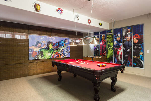 Challenge your family members to a friendly game of pool, air hockey or foosball