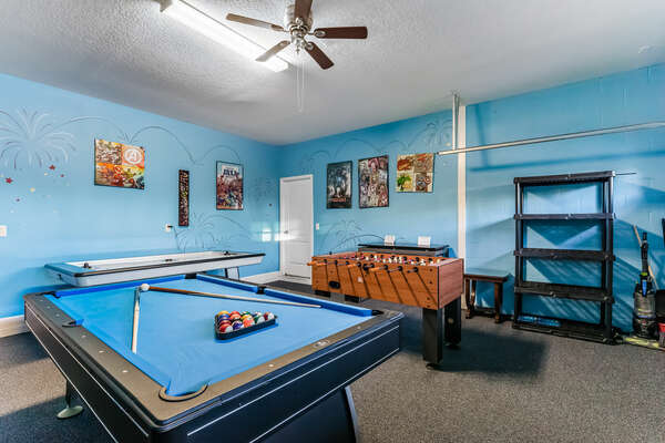 The whole family will love the fun game room, with air hockey, pool and a foosball table.