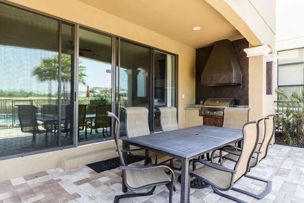 Enjoy a BBQ and the outside dining area