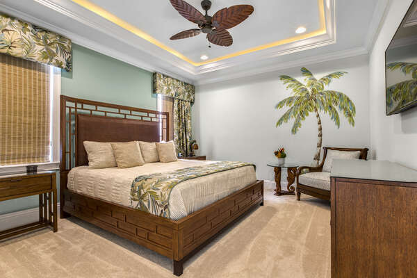 Heading up to the third floor, you will travel to beautiful Hawaii Suite with a king bed