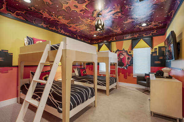 Kids will love this incredible second floor bedroom designed just for them to have a super time