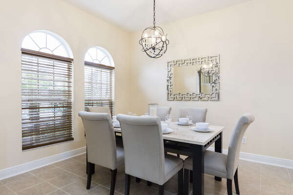 Beautiful dining area with seating for 6