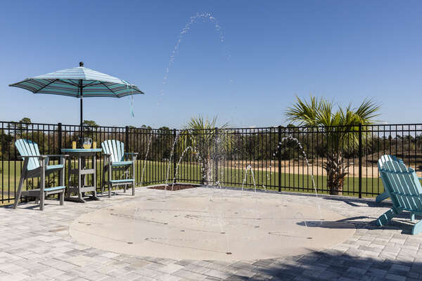 The splash pad is ideal for the little ones