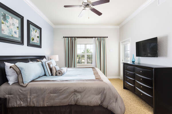 The master bedroom is perfect for any couple
