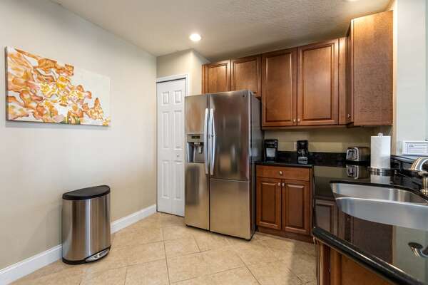 Complete with stainless steel appliances