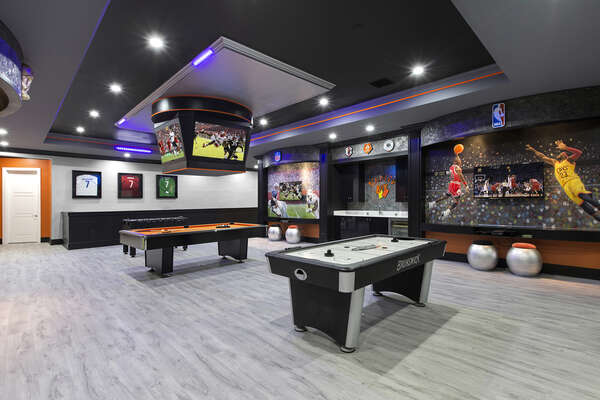 One of the most amazing games rooms you will find in a vacation home within Reunion Resort