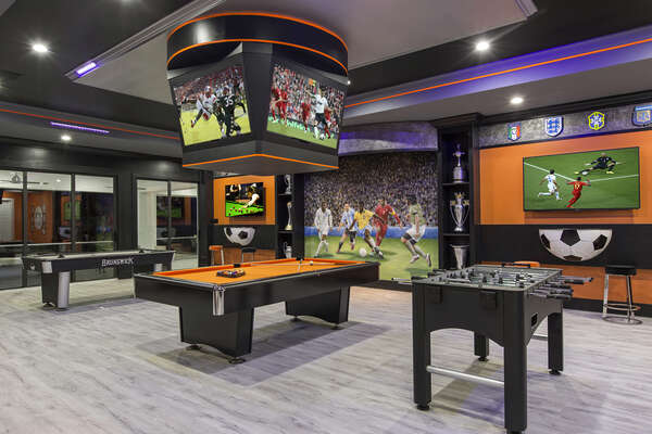 Featuring your own Jumbotron the entire family will love the WOW factor of this games room