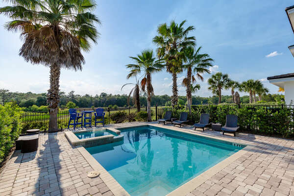 Soak up the sun in the west-facing private pool