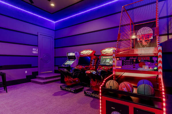 Enjoy friendly competition in the games room with professional arcades