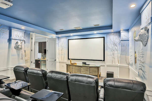 Immerse yourself in the magic of the movies in this amazing upstairs home theater