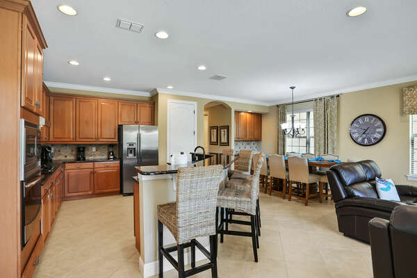 The fully equipped kitchen is the perfect place to host your family